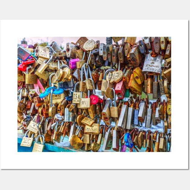 Padlocks On lovelock Bridge, Bakewell, England Wall Art by tommysphotos